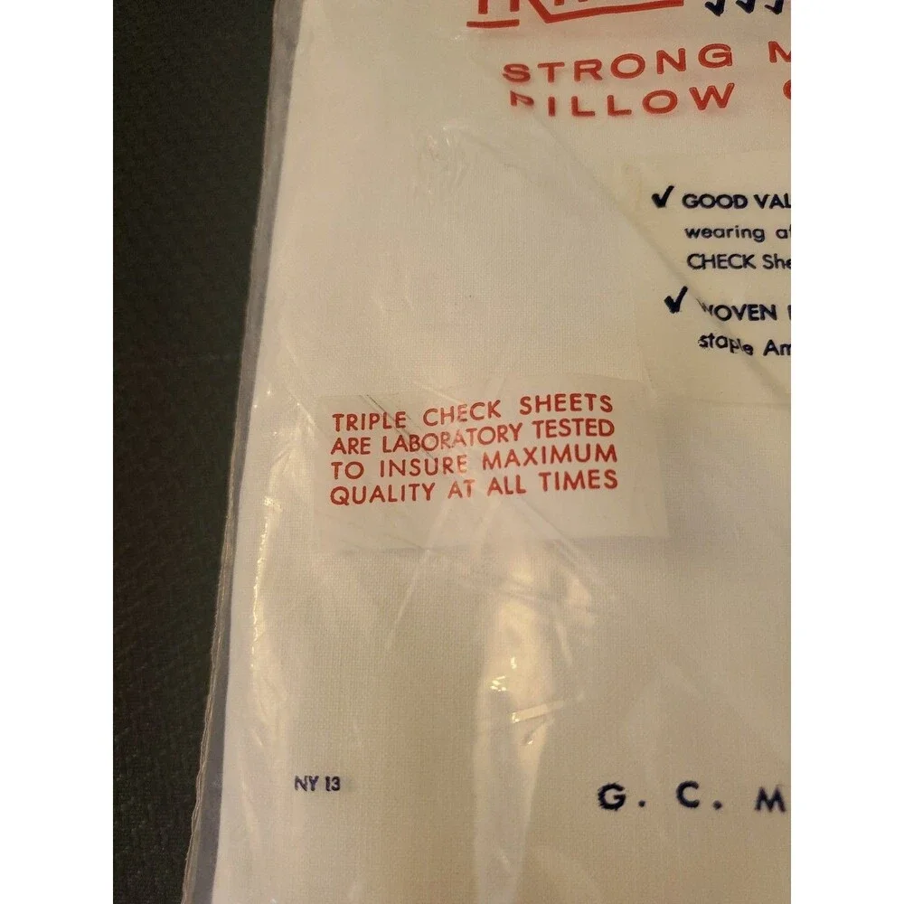Vtg Sets Triple Check Muslin Pillow cases New Original Packaging 42